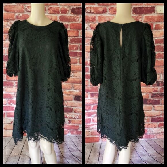 City Chic Nora Black Lace Short Sleeve Dress Size 12 NWT - Picture 3 of 6